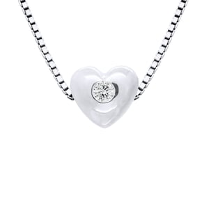 Collar de cadena con Diamond Heart CTS Natural 0.030 925