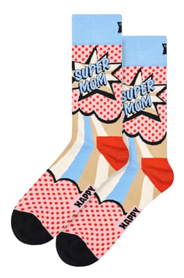 Calcetines Mamá | Calcetines Happy | Calcetines Super Mamá | Regalos para Mamá - Rojo
