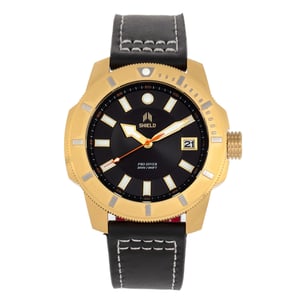Reloj de buceo para hombre con correa de cuero Shield Shaw y fecha