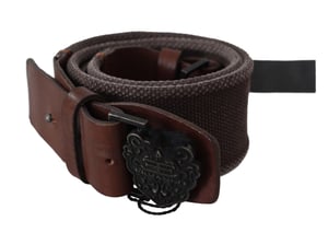 Cinturón de cintura ancha de cuero marrón oscuro para mujer de Ermanno Scervino con hebilla amplia