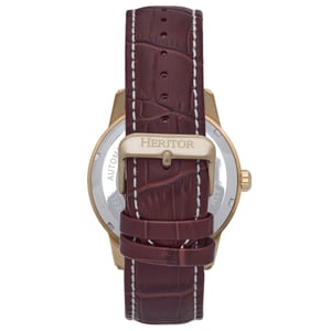 Reloj automático Heritor Davies semiesqueleto con correa de cuero