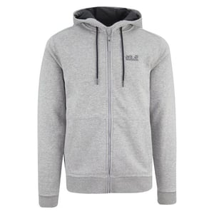Jack Wolfskin logo para hombre chaqueta de pista gris