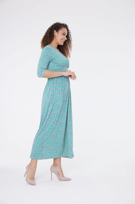 Vestido Floral Sonia Ditsy - Verde/Rosa