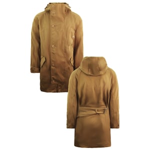 Chaqueta de parka marrón para hombres de Lacoste Twill