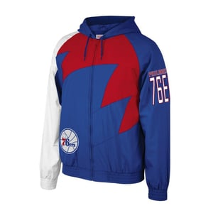 Chaqueta Mitchell & Ness Shark Tooth Philadelphia 76ers para hombre