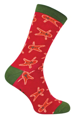 Calcetines Hombres de Jengibre | Mr Heron | Novedad Transpirable Diseño Divertido Crazy Crew Calcetines Funky Bamboo | Regalo de Navidad para Él - Hombres de Jengibre (Rojo Oscuro)
