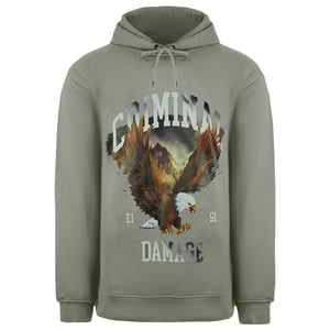 Daño criminal Eagle para hombre con capucha gris