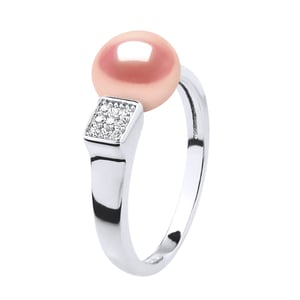 Joyería de perlas de agua dulce ajustable de anillo 9-10 mm dorado 925