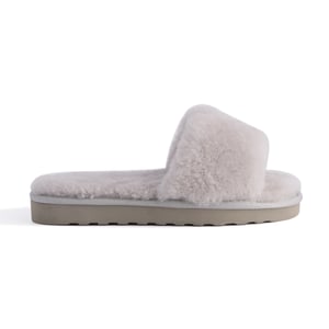 Aus Wooli Australia Pantuflas deslizantes de piel de oveja para mujer