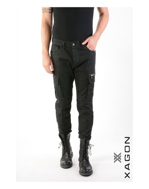 Xagon Pantalones Cargo del hombre negro