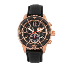 Reloj con correa de cuero y cronógrafo Morphic serie M51 con fecha