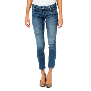 Pantalon Tejano Largo con bajos con corte estrecho 10DB50282 mujer