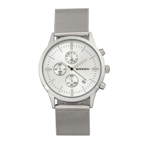Reloj con pulsera de malla y cronógrafo Breed Espinosa con fecha
