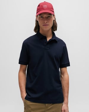 BOSS Orange Camisa Polo Slim Fit de Algodón Stretch para Hombre con Parche de Logo NOS