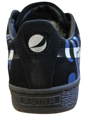 Puma Suede Classic X Pepsi Papsi Mens Fake Lace de cuero Black Up Shoes 366332 02
