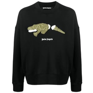 Jersey negro con logo de cocodrilo de Palm Angels