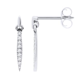 Pendientes Diamantes de joyas colgantes 0.070 CTS Oro blanco