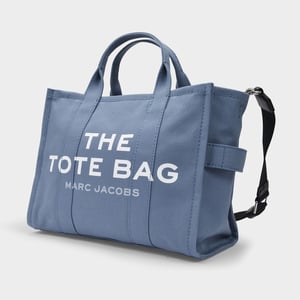 Bolso de mano mediano para viajero en algodón azul sombra