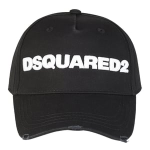 Gorra negra con logo bordado blanco de DSQUARED2