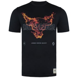 Under Armour X Project Rock Fire Camiseta de cuello negro de manga corta Camiseta para hombre 1361732 001