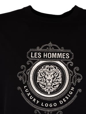 Les Hommes T-Shirt Luxury Logo del hombre negro