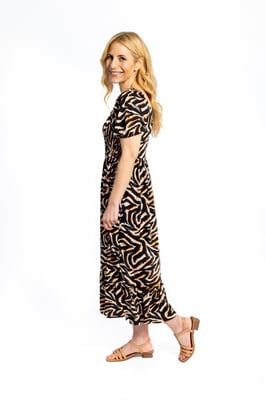 Vestido Isabella con estampado de cebra y camisas