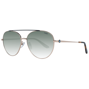 Gafas de sol BMW con montura en oro rosa brillante y lentes verdes degradadas
