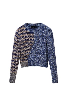 Suéter de punto azul para mujer Desigual