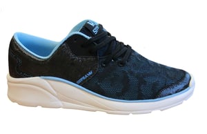 Supra Noiz Womens Entrenadores Black Blue Lace Up Casual Running Shoes 98026 069