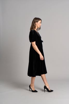 Vestido de terciopelo Tanya - Negro