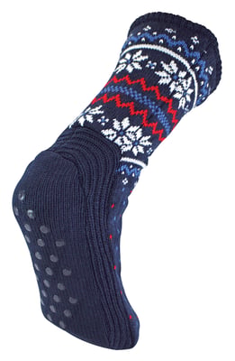 Calcetines de invierno para hombre con estampado de hadas para clima frío - Navy Fairisle