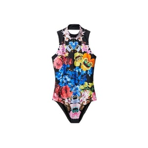 Cuerpo Sin Mangas Multicolor Negro para Mujer Desigual
