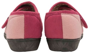 Dunlop - Pantuflas de velcro florales de espuma viscoelástica ajustables para señoras mayores