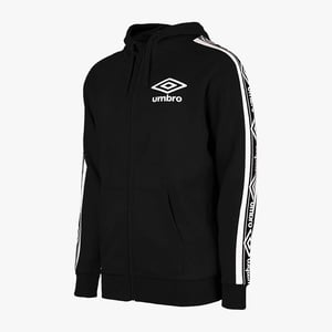 Umbro Camina de manga larga con cremallera negra con capucha con sudadera con capucha con cinta adhesiva 65506U FL3