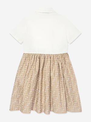 Vestido Jacquard FF de Fendi para Niñas en Beige