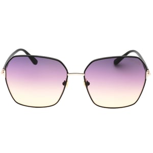 Tom Ford Claudia-02 Gafas de sol negras brillantes con lentes ahumados degradados