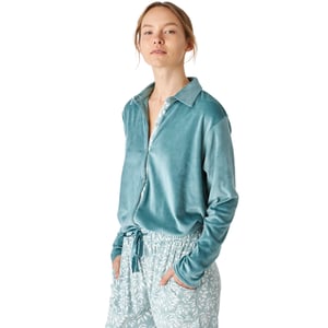 Pijama de botones manga larga terciopelo JJBEP1001 mujer