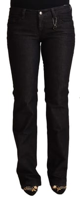 Jeans ajustados de cintura baja de algodón negro para mujer de Costume National