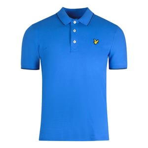Polo azul primavera con cuello ribeteado de Lyle & Scott