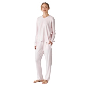 Pijama manga larga de punto suave cuello pico JJB5 mujer