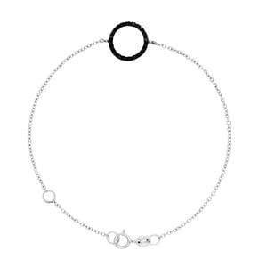Pulsera de círculo negro diamantes negros 0.20 cts oro blanco