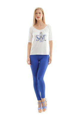 Top con estampado y escote fruncido