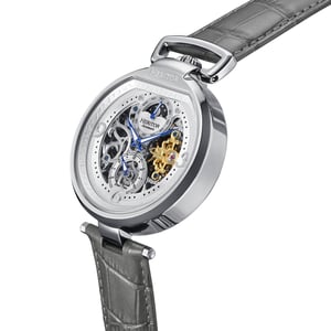 Reloj automático Heritor Lincoln con correa de cuero y esqueleto y fase lunar