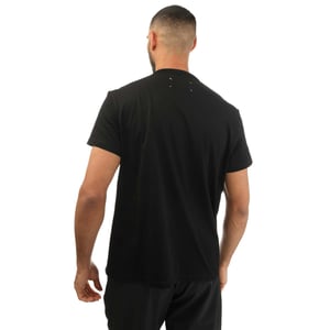 Camiseta de logo de texto bordado de Maison Margiela para hombre en negro
