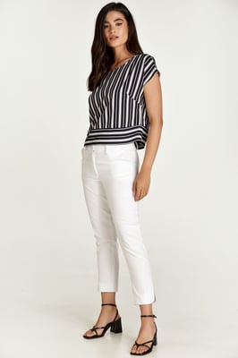 Pantalones blancos de algodón estilo vaquero