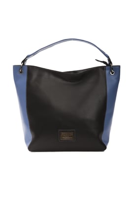 Bolso de Hombro de Cuero Negro Donatella Pompei para Mujer