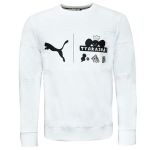 PUMA X Tyakasha para hombre sudadera sudadera con estampado gráfico Jumper blanco 578421 02