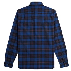Camisa de tartán azul marino de manga larga de Fred Perry