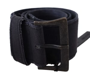 Cinturón de lujo ancho de cuero negro para mujer Ermanno Scervino con hebilla