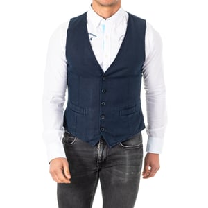 Chaleco de punto fino con cinturón ajustable cuello de V HMJA11 hombre
